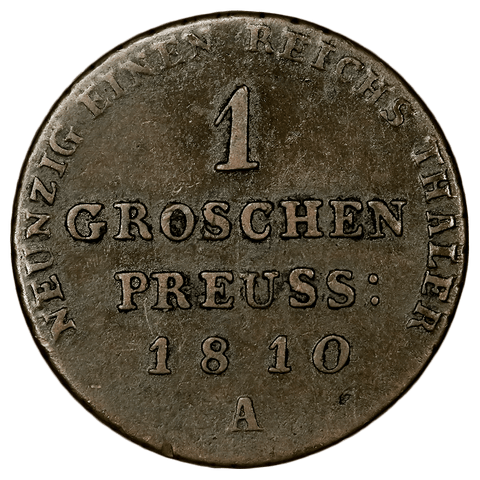 1810-A German States, Prussia 1 Groschen KM. D385 - Very Fine+