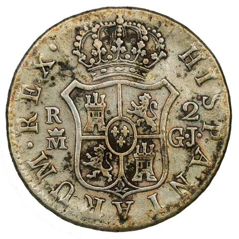 1814-GJ Spain Silver 2 Reales KM.460.2- Fine
