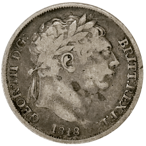 1818 Great Britain Silver Six Pence KM.665 - Fine/Very Fine
