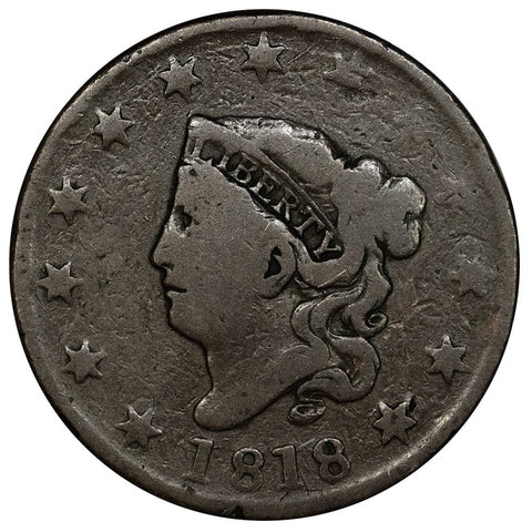 1818 Coronet Head Large Cent - Good