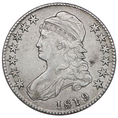 1819/8 Lg. 9 Capped Bust Half Dollar - Overton 102 [R2] - Very Fine