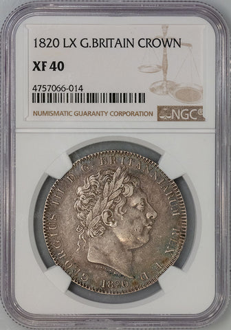 1820-LX Great Britain Silver Crown KM.675 - NGC XF 40