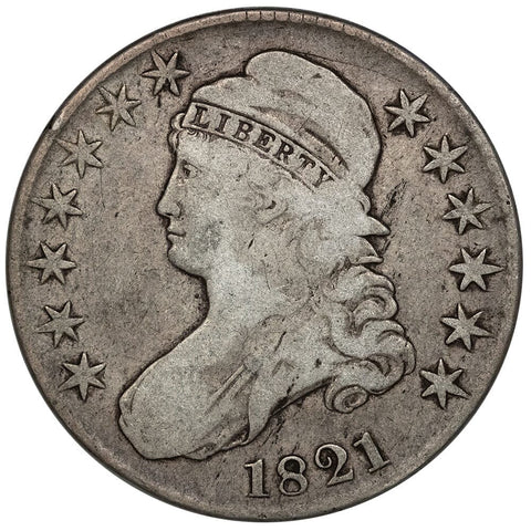 1821 Capped Bust Half Dollar - O.102 [R2] - Very Good+