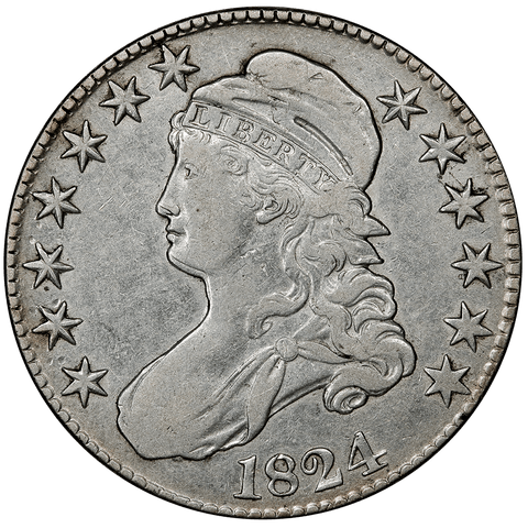 1824 Capped Bust Half Dollar - Overton 111 (R2) - Very Fine
