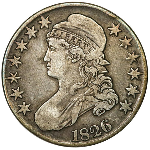 1826 Capped Bust Half Dollar - Overton 106A [R3] - Sharp Very Fine