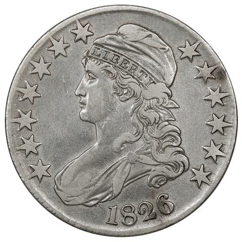 1826 Capped Bust Half Dollar - Overton 117a (R2) - Very Fine Details