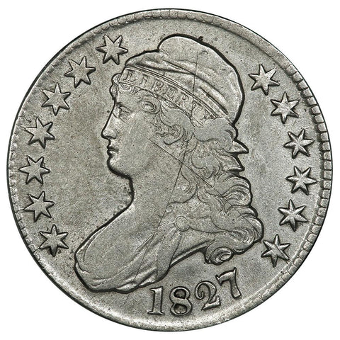 1827 Sq. Base 2 Capped Bust Half Dollar - Very Fine Details