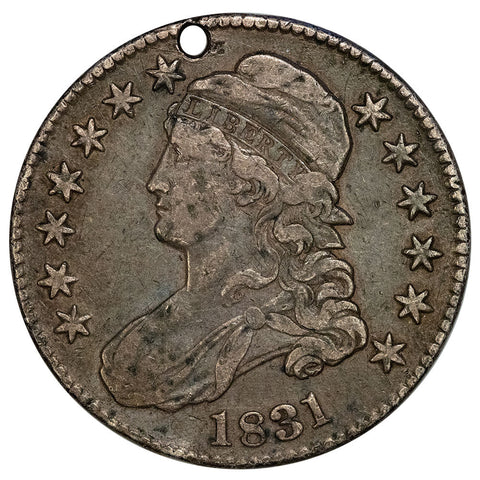 1831 Capped Bust Half Dollar - Very Fine Details (holed)