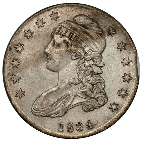 1834 SD/SL Capped Bust Half Dollar Clipped - Overton 115a [R3] - Extremely Fine
