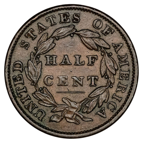 1834 Classic Head Half Cent - About Uncirculated