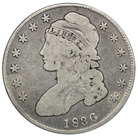1836 Lettered Edge Capped Bust Half Dollar O.112 (R1) - Very Good