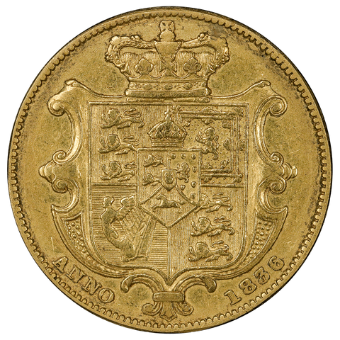 Scarce 1836 Great Britain Gold Sovereign KM.717 - Extremely Fine