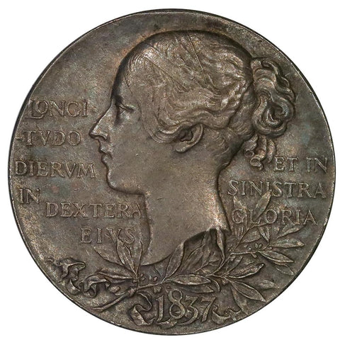1897 Great Britain Victoria Diamond Anniversary Silver Medal 26mm - AU