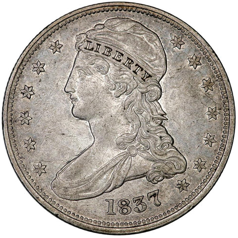 1837 Reeded Edge Capped Bust Half Dollar - XF/AU
