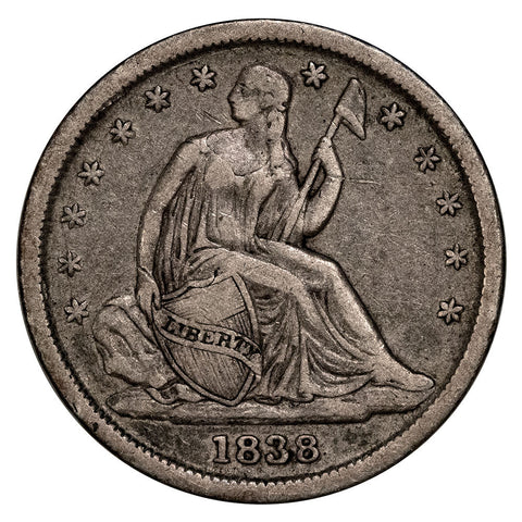 1838 Small Stars/ND Seated Liberty Dime - Very Fine