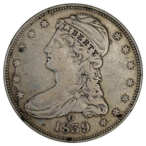 1839-O Reeded Edge Capped Bust Half Dollar - Very Fine Detail