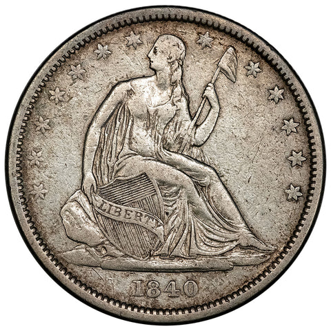 1840 Rev. 1839 Seated Liberty Half Dollar - Very Fine