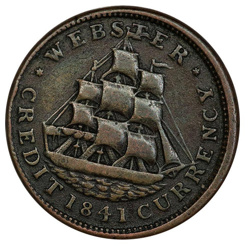 1841 Daniel Webster Hard Times Token HT-22 - Very Fine