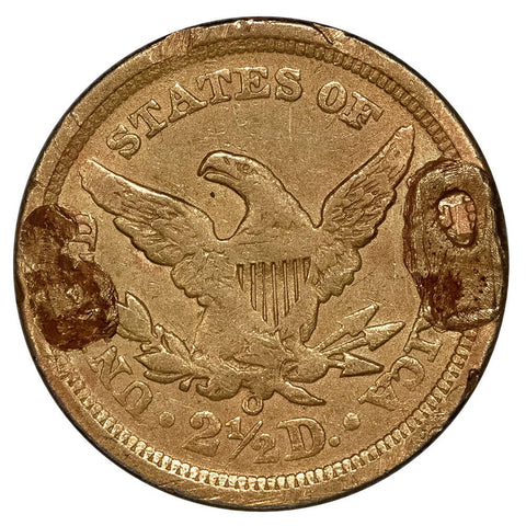 1842-O $2.5 Liberty Gold Coin - F/VF Details - Ex-Jewelry/Solder