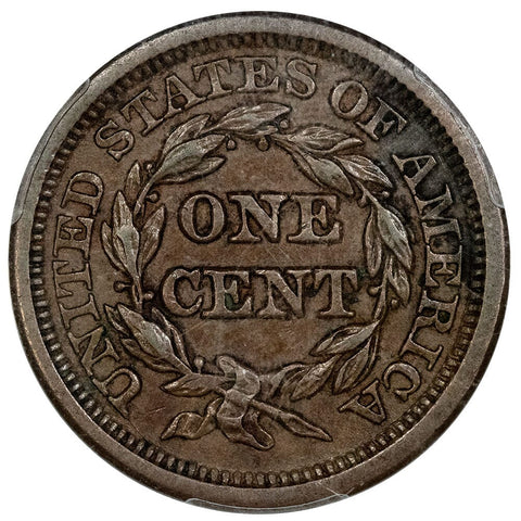1845 Braided Hair Large Cent - PCGS AU 53