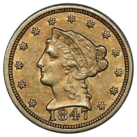 1847 $2.5 Liberty Gold Coin - Extremely Fine