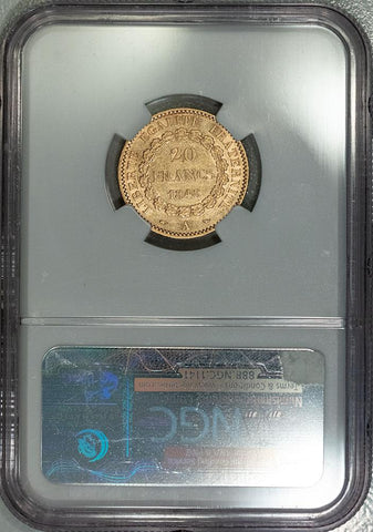 1848-A French Republic 20 Franc Gold Coin KM.757 - NGC AU 50