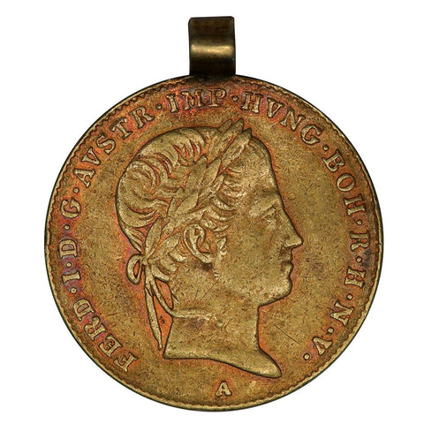 1848-A Austria Ferdinand I Gold Ducat KM. 2262 - Very Fine Detail (Looped)