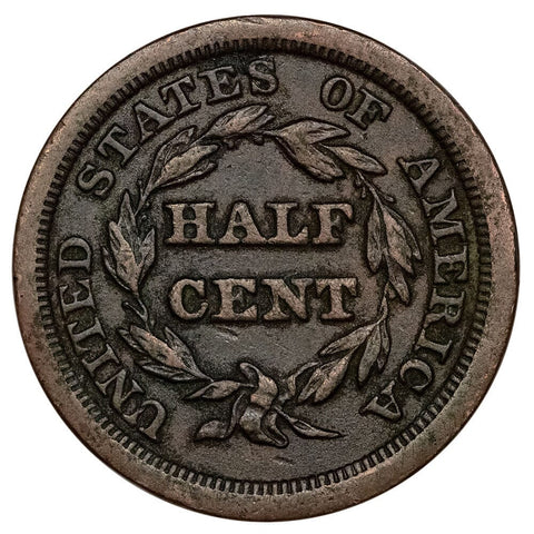 1849 Braided Hair Half Cent - Very Fine