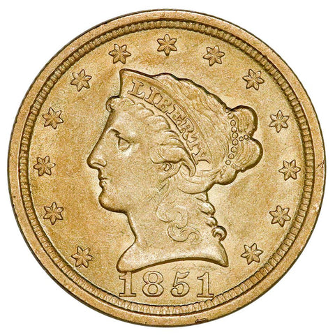 1851 $2.5 Liberty Gold Coin - About Uncirculated