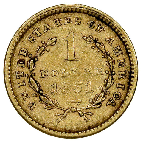 1851 Type-1 Gold Dollar - Extremely Fine