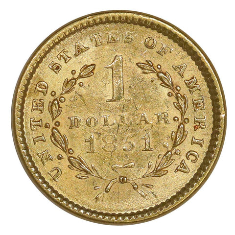 1851 Type-1 Gold Dollar - About Uncirculated+