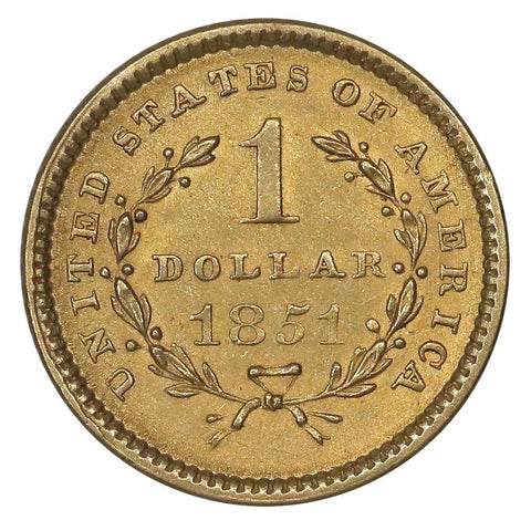 1851 Type-1 Gold Dollar - PQ Brilliant Uncirculated