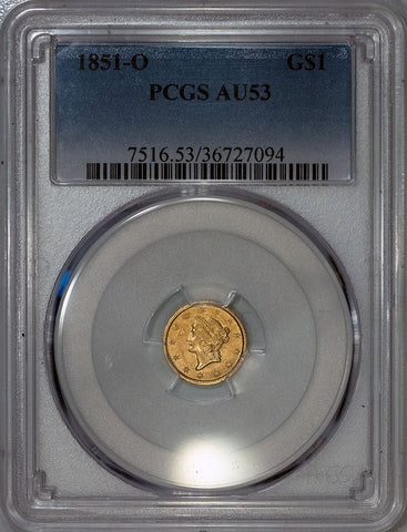 1851-O Type-1 Gold Dollar - PCGS AU 53 - About Uncirculated