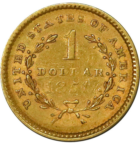 1851 Type-1 Gold Dollar - Extremely Fine