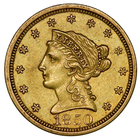 1854 $2.5 Liberty Gold Coin - Sharp About Uncirculated