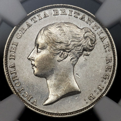 1852 Great Britain Victoria Silver Six Pence KM.733.1 - NGC AU 55