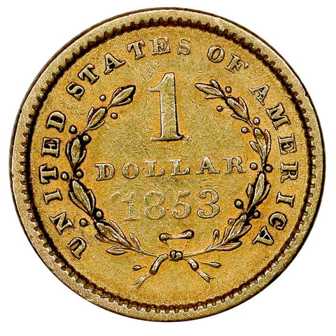 1853 Type-1 Gold Dollar - AU Details (Slightly Imperfect)