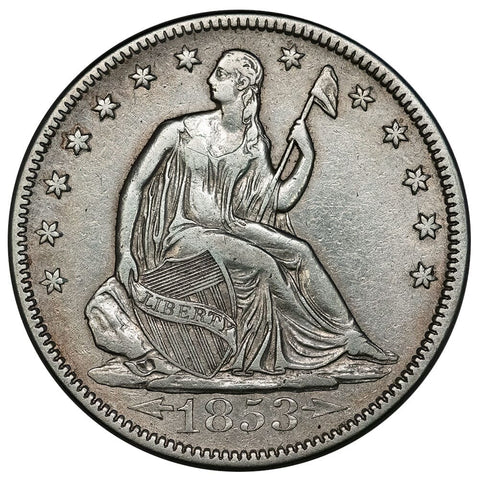 1853 Arrows & Rays Seated Liberty Half Dollar - Very Fine