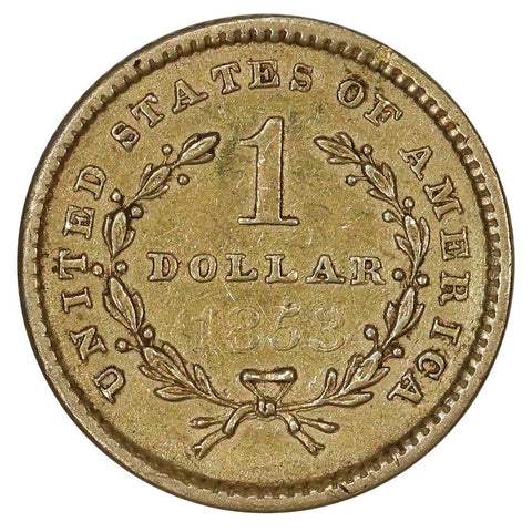 1853 Type-1 Gold Dollar - Extremely Fine Ex-Jewelry