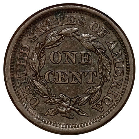 1853 Braided Hair Large Cent - About Uncirculated