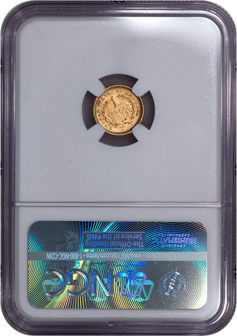 1853 Type-1 Gold Dollar - NGC MS 62 - PQ Brilliant Uncirculated