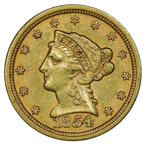 1854 $2.5 Liberty Gold Coin - Extremely Fine+