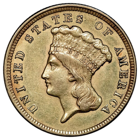 1854 $3 Princess Gold Coin - Extremely Fine