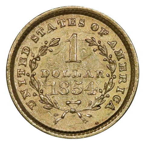 1854 Type-1 Gold Dollar - Extremely Fine Ex-Jewelry