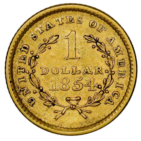 1854 Type-1 Gold Dollar - About Uncirculated