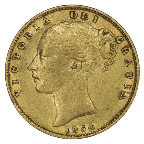 1854 Great Britain Young Head Victoria Gold Sovereign - Very Fine+