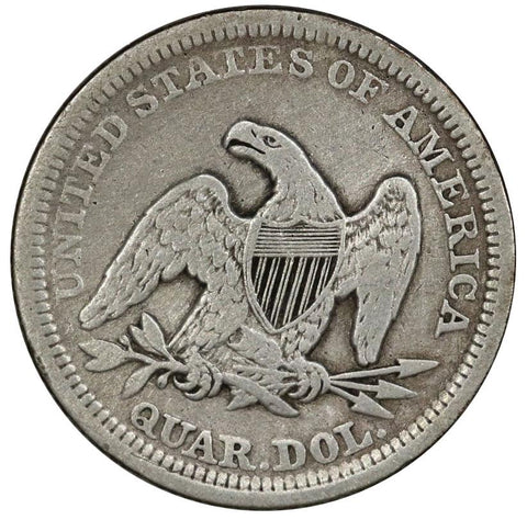 1855 Arrows Seated Liberty Quarter - Very Fine