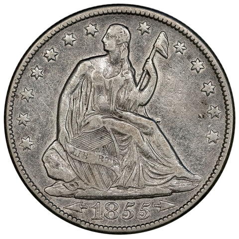 1855-O Seated Liberty Half Dollar - Very Fine+ (cleaned)