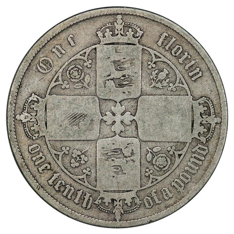 1856 Great Britain Silver Florin KM.746.1 - Very Good