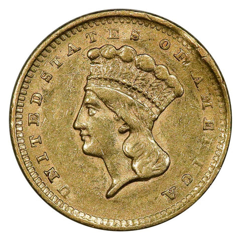 1856 Type-3 Gold Dollar - Very Fine Details Ex-Jewelry